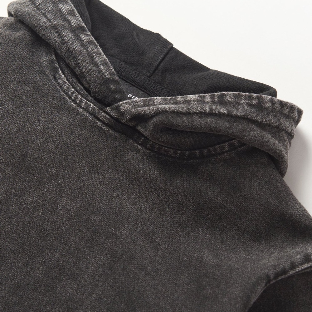 Little Bipsy Acid Wash Short Sleeve Hoodie Black - Picture 4 of 7